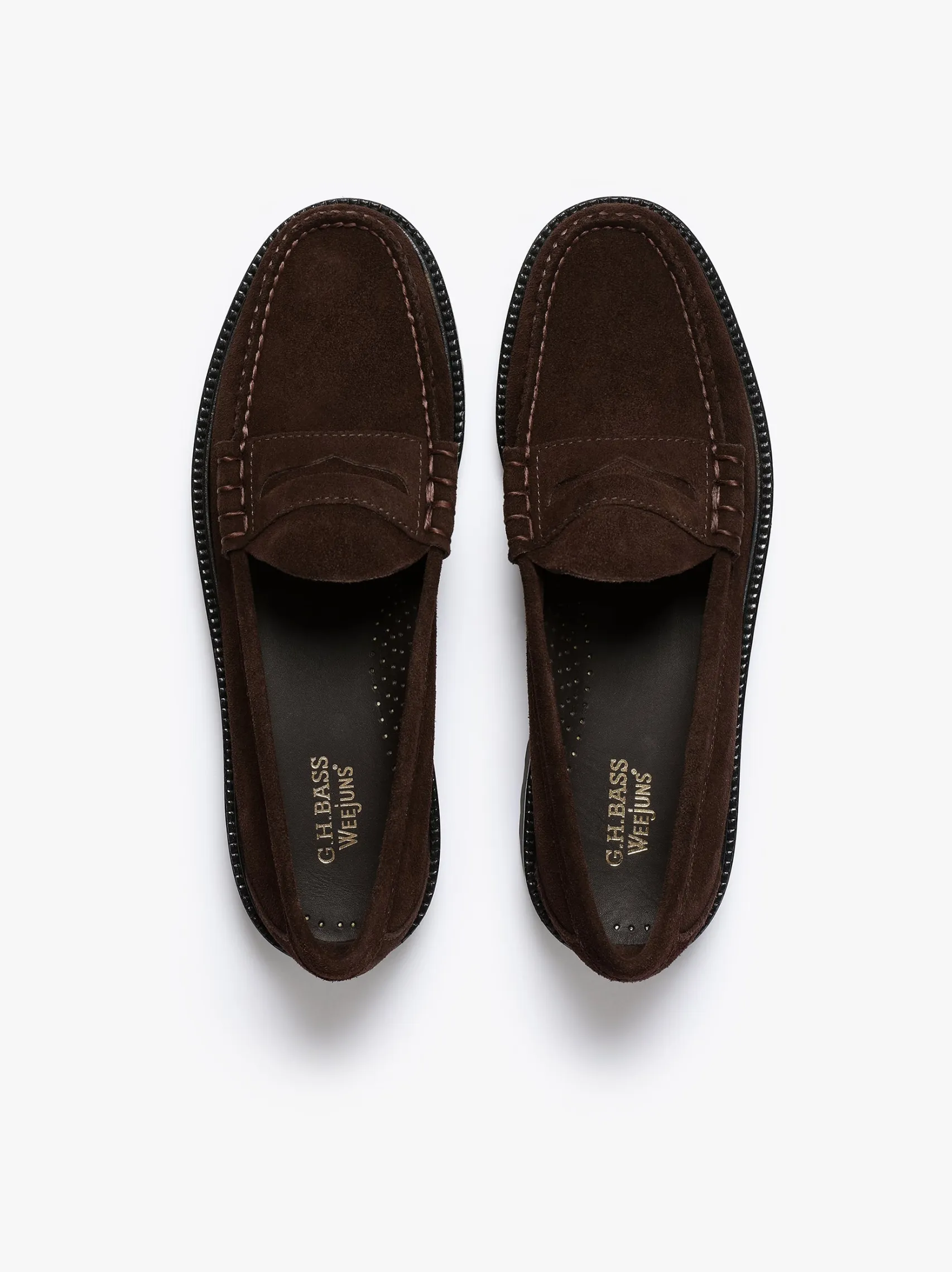 G.H.BASS Weejuns Larson Lug Penny Loafers suede