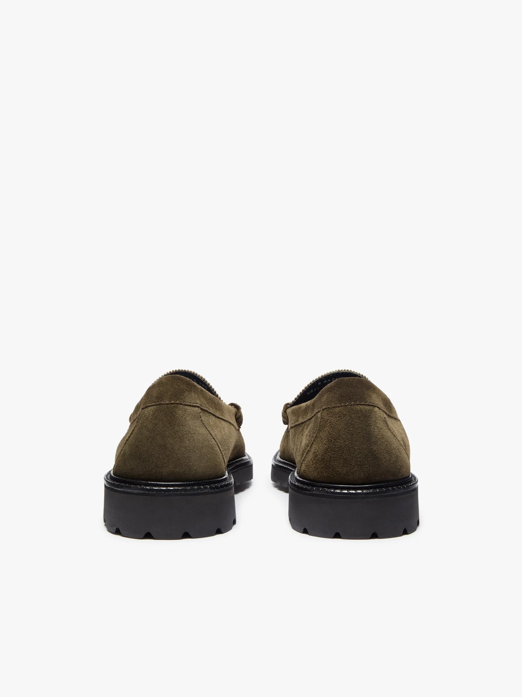 G.H.BASS Weejuns Larson Lug Penny Loafers Combat Suede and Olive Corduroy