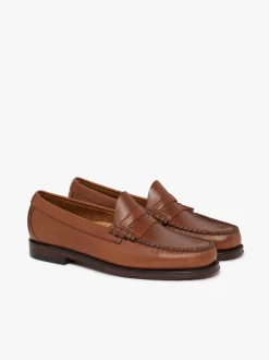 G.H.BASS Weejuns Larson Penny Loafers Tan pull up leather
