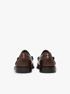 G.H.BASS Weejuns Larson Penny Loafers Chocolate Pull Up Leather