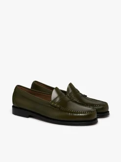 G.H.BASS Weejuns Larson Penny Loafers green leather