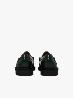 G.H.BASS Weejuns Larson Step Penny Loafers Dark green leather