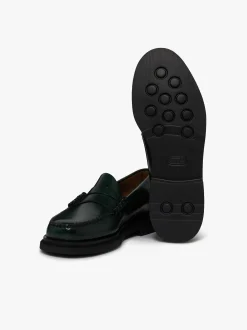 G.H.BASS Weejuns Larson Step Penny Loafers Dark green leather