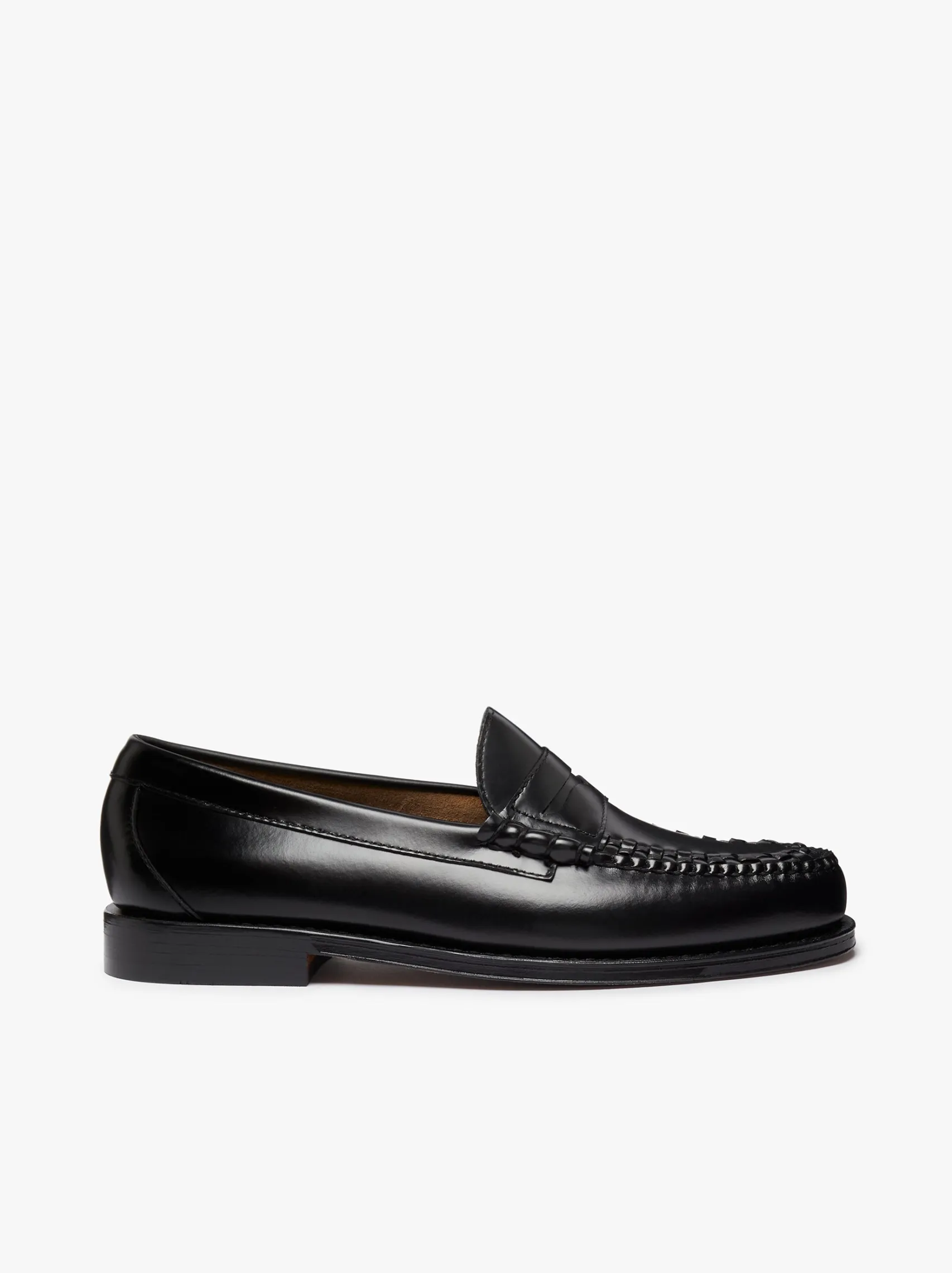 G.H.BASS Weejuns Larson Weave Loafers Black Leather