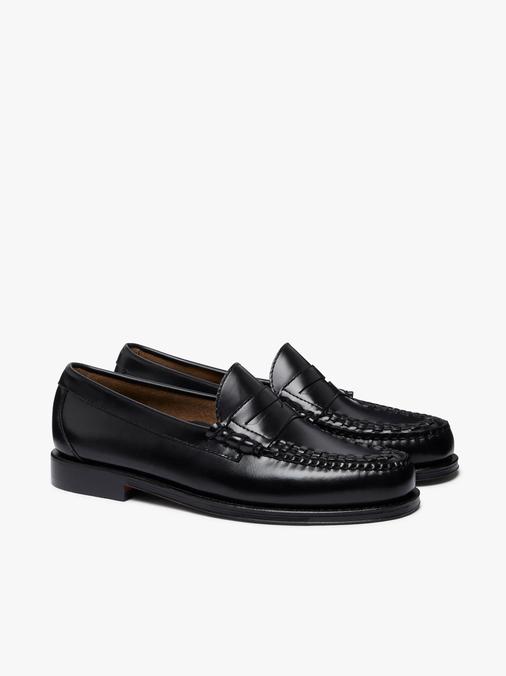 G.H.BASS Weejuns Larson Weave Loafers Black Leather