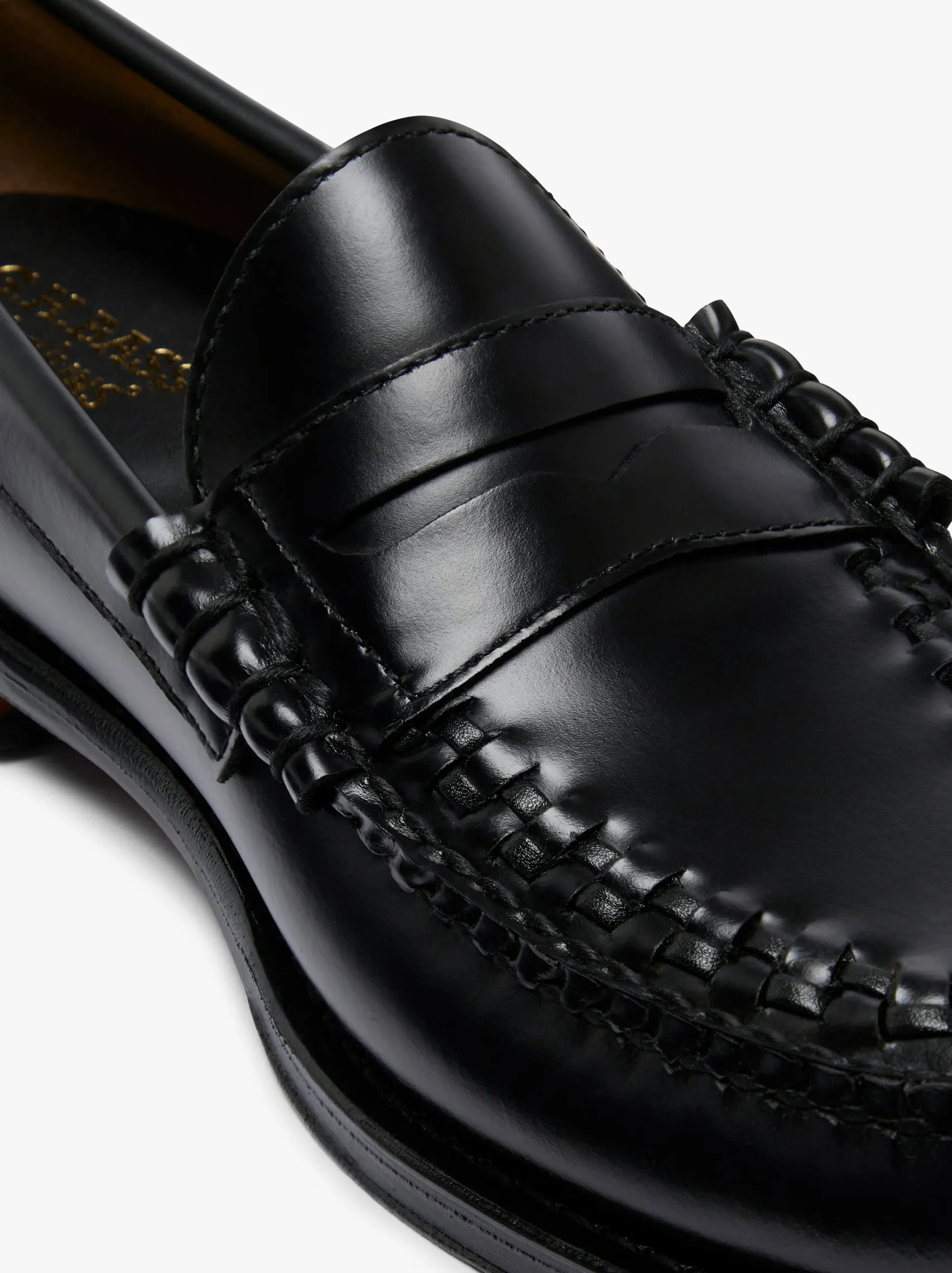 G.H.BASS Weejuns Larson Weave Loafers Black Leather