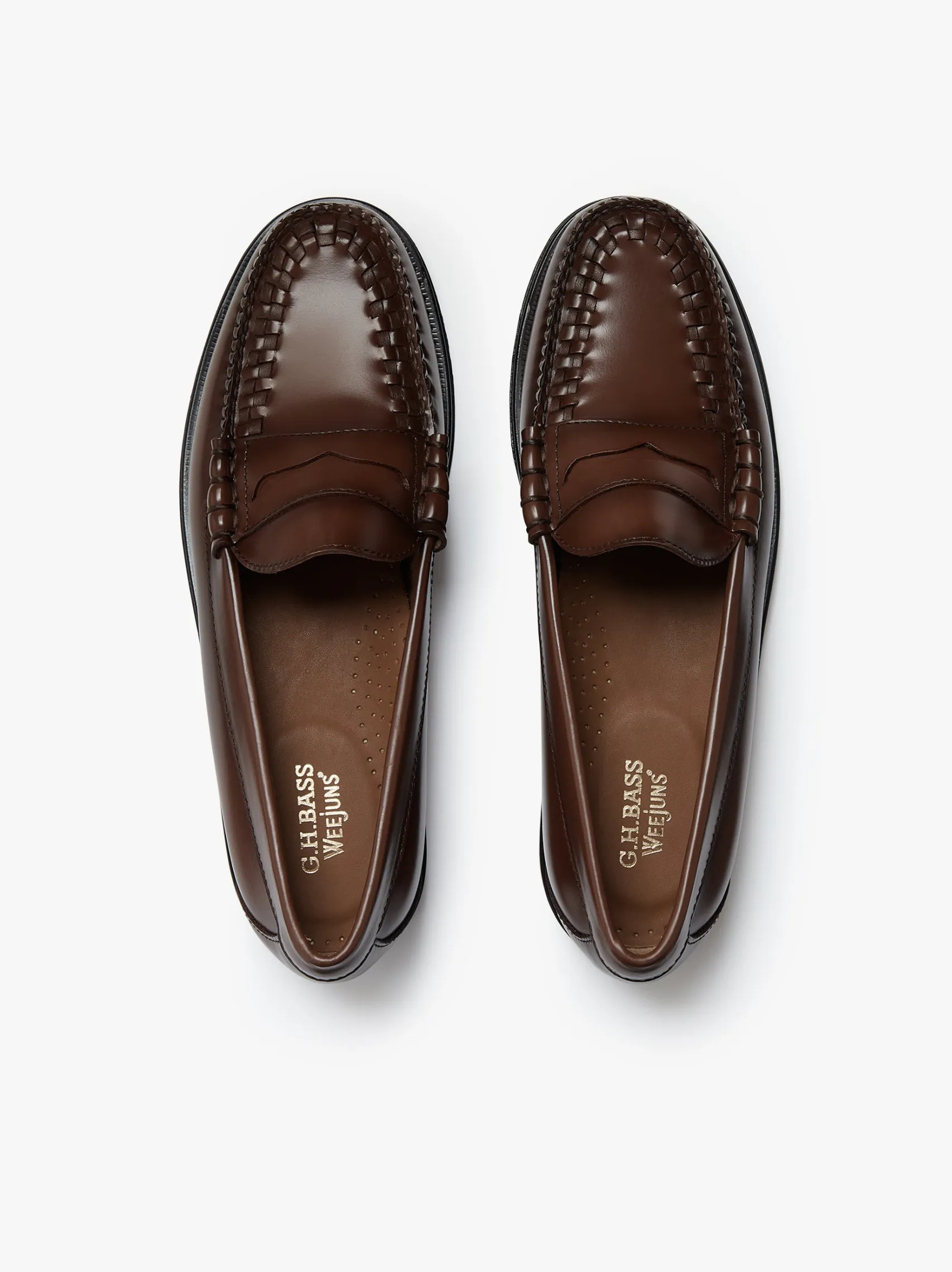 G.H.BASS Weejuns Larson Weave Loafers leather