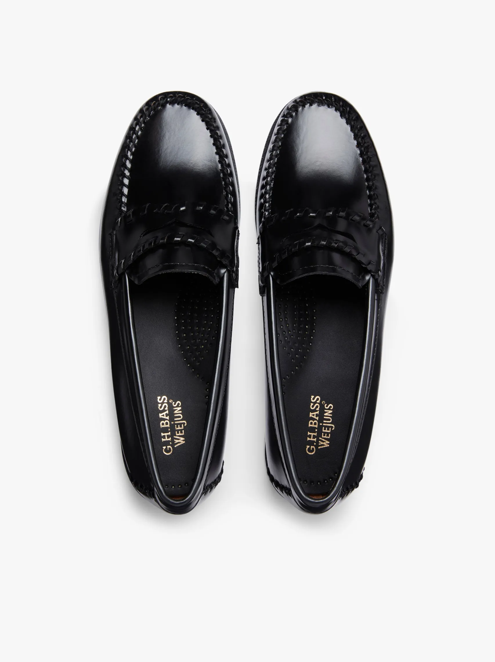 Women G.H.BASS Weejuns Lola Whipstitch Loafers Leather