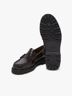 G.H.BASS Weejuns Lug Larson Penny Loafers leather with lug sole
