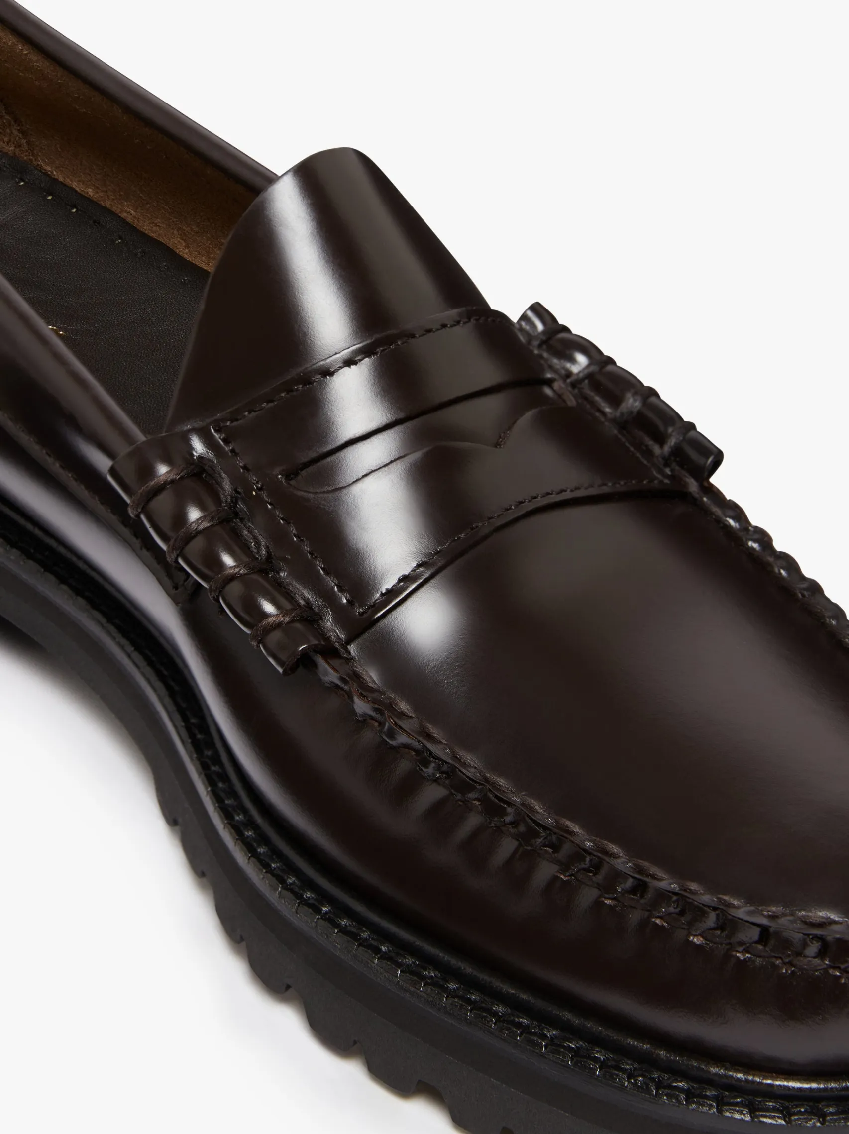 G.H.BASS Weejuns Lug Larson Penny Loafers leather with lug sole