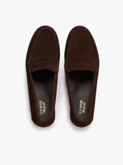 Women G.H.BASS Weejuns Penny Loafers Chocolate suede