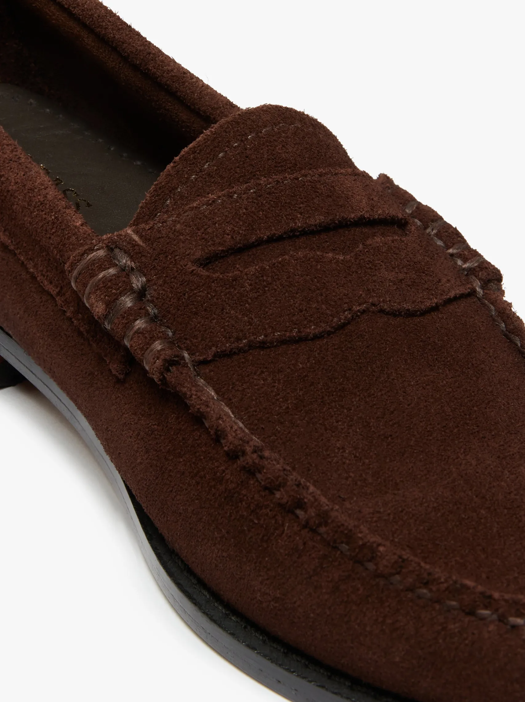 Women G.H.BASS Weejuns Penny Loafers Chocolate suede