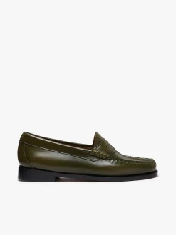 Women G.H.BASS Weejuns Penny Loafers green leather