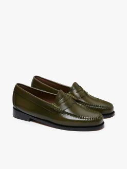 Women G.H.BASS Weejuns Penny Loafers green leather