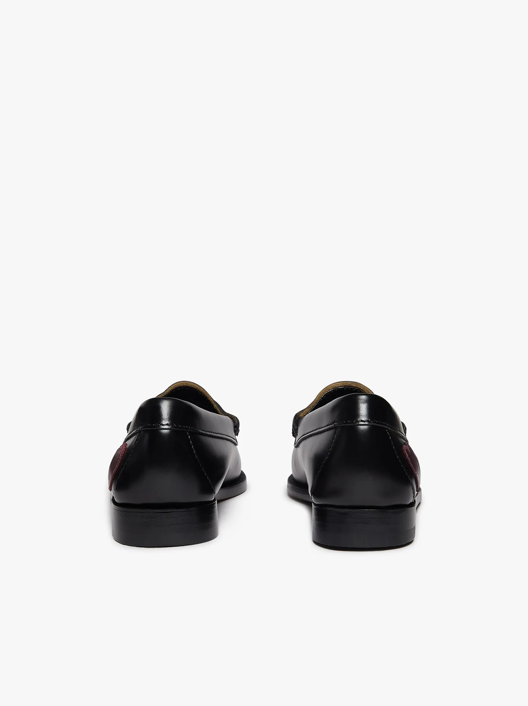 Women G.H.BASS Weejuns Penny Love Loafers Black & Pink Leather