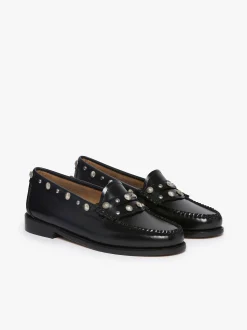 Women G.H.BASS Weejuns Penny Stud Loafers Leather