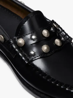 Women G.H.BASS Weejuns Penny Stud Loafers Leather