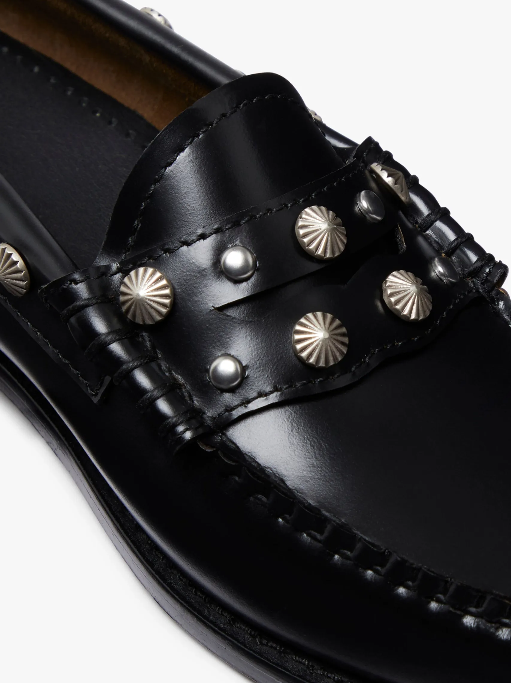 Women G.H.BASS Weejuns Penny Stud Loafers Leather