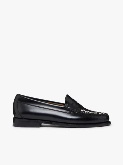 Women G.H.BASS Weejuns Penny Weave Loafers & White Leather