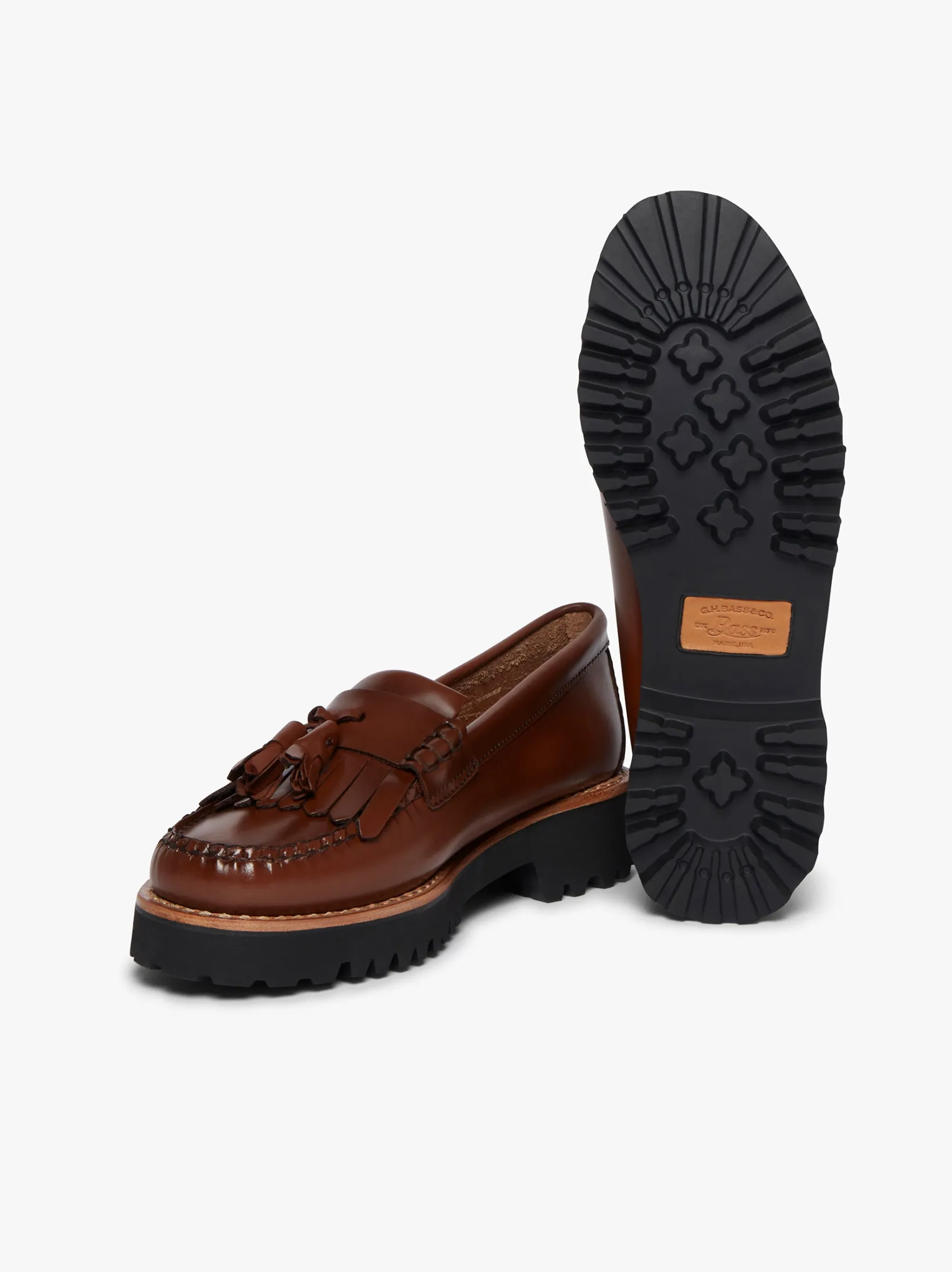 Women G.H.BASS Weejuns 90s Esther Kiltie Tassel Loafers Leather