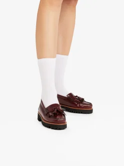 Women G.H.BASS Weejuns 90s Esther Kiltie Tassel Loafers Leather