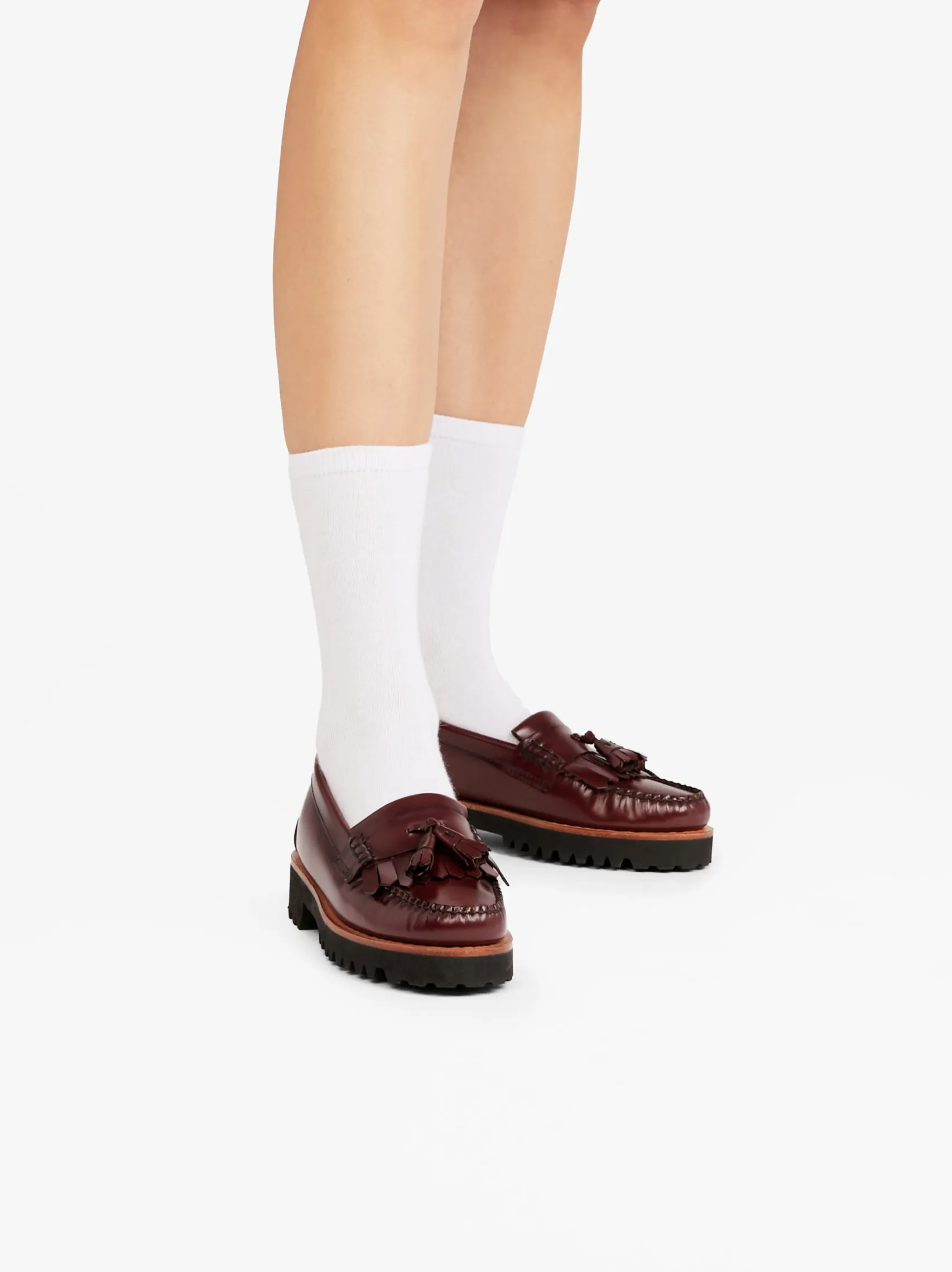 Women G.H.BASS Weejuns 90s Esther Kiltie Tassel Loafers Leather
