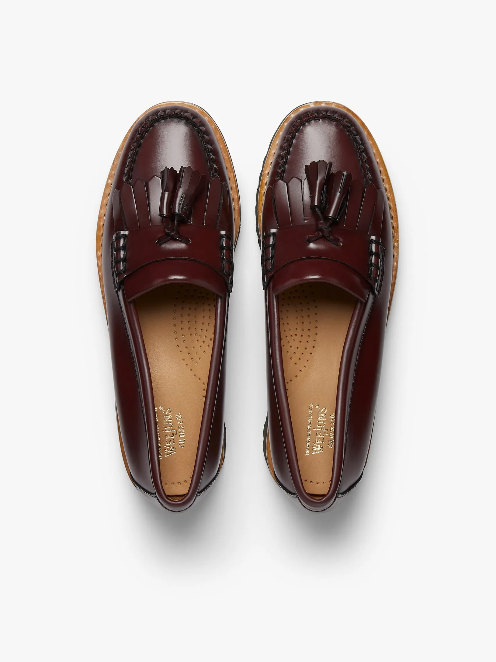 Women G.H.BASS Weejuns 90s Esther Kiltie Tassel Loafers Leather