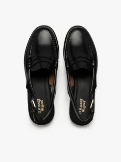 Women G.H.BASS Weejuns Slingback Penny Loafers Leather