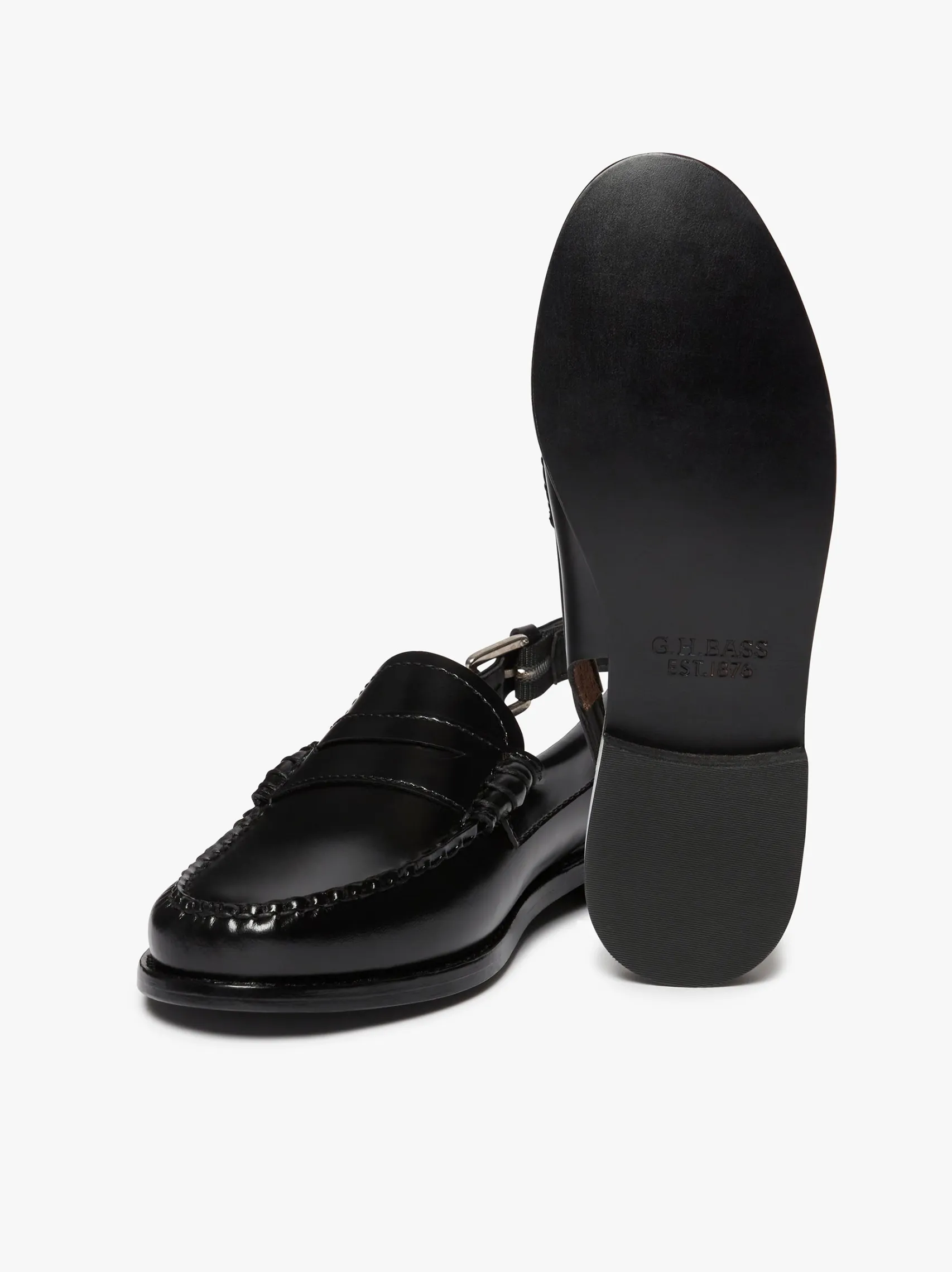 Women G.H.BASS Weejuns Slingback Penny Loafers Leather