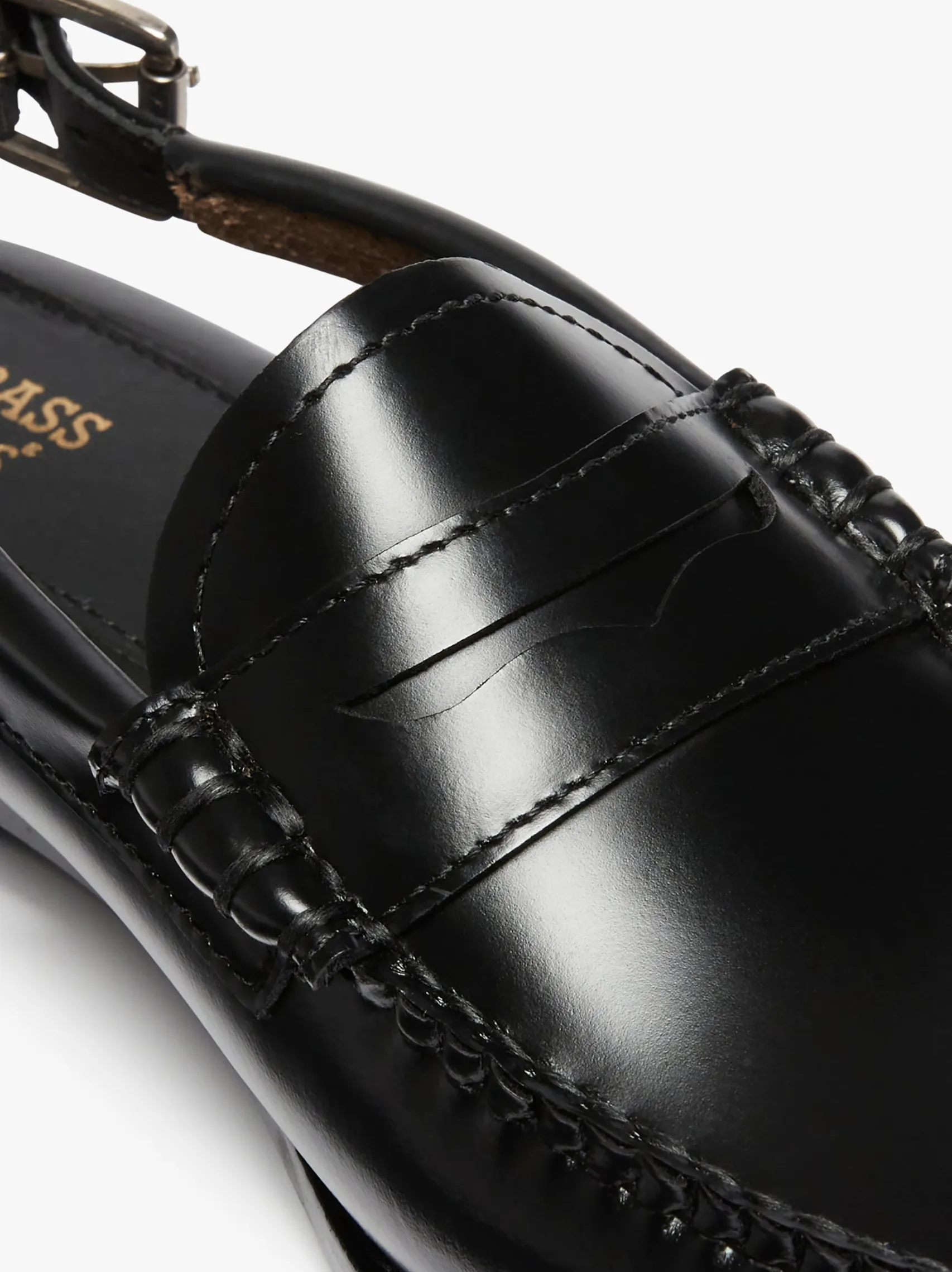 Women G.H.BASS Weejuns Slingback Penny Loafers Leather