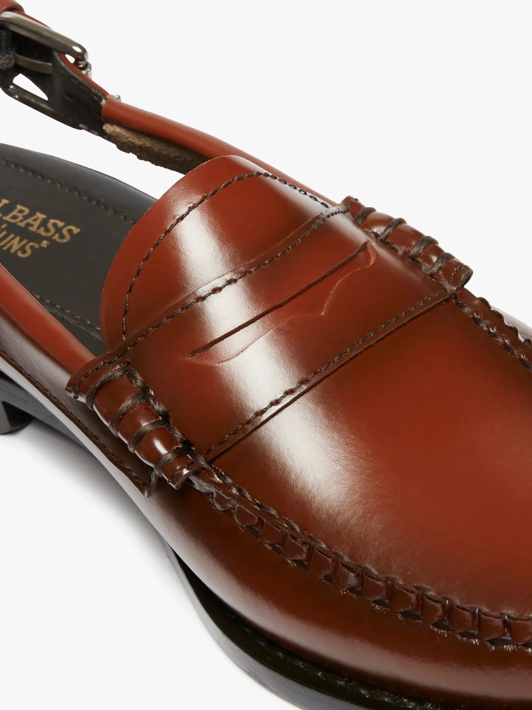 Women G.H.BASS Weejuns Slingback Penny Loafers Leather