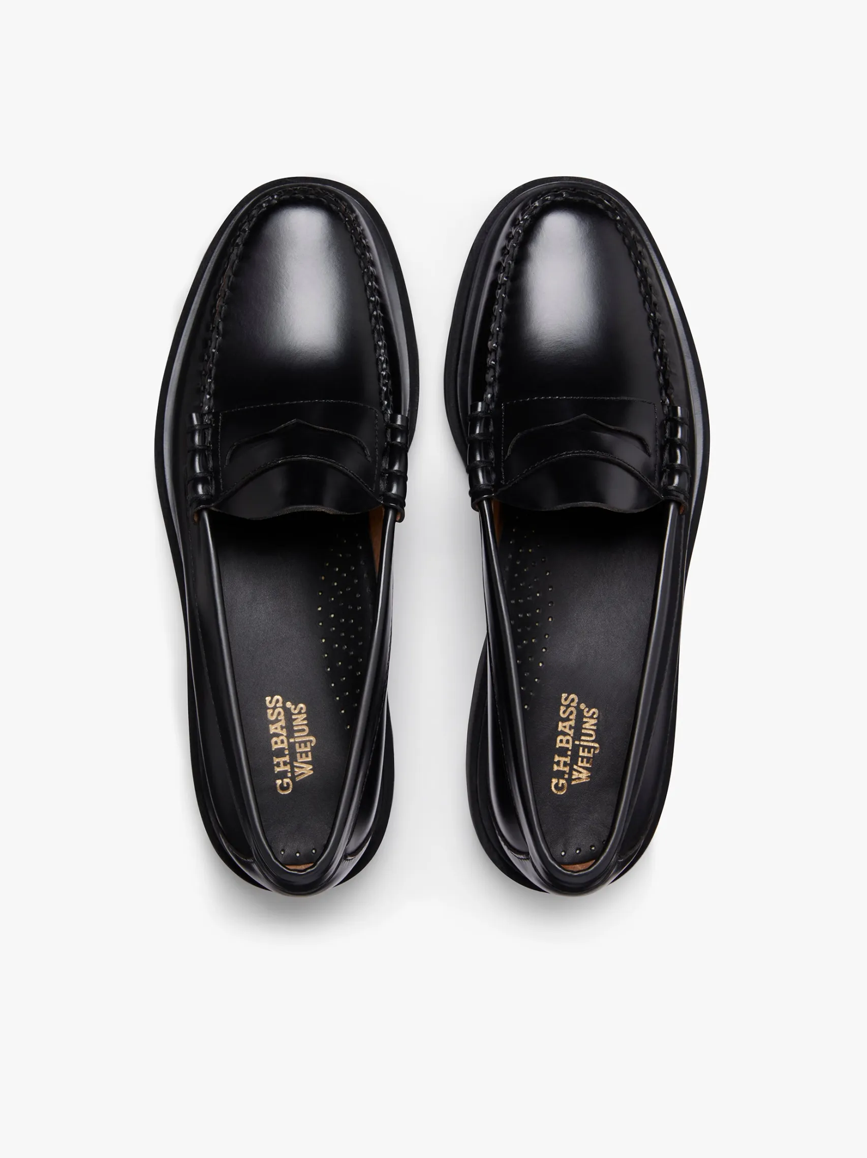 G.H.BASS Weejuns Step-Lug Larson Penny Loafers Leather