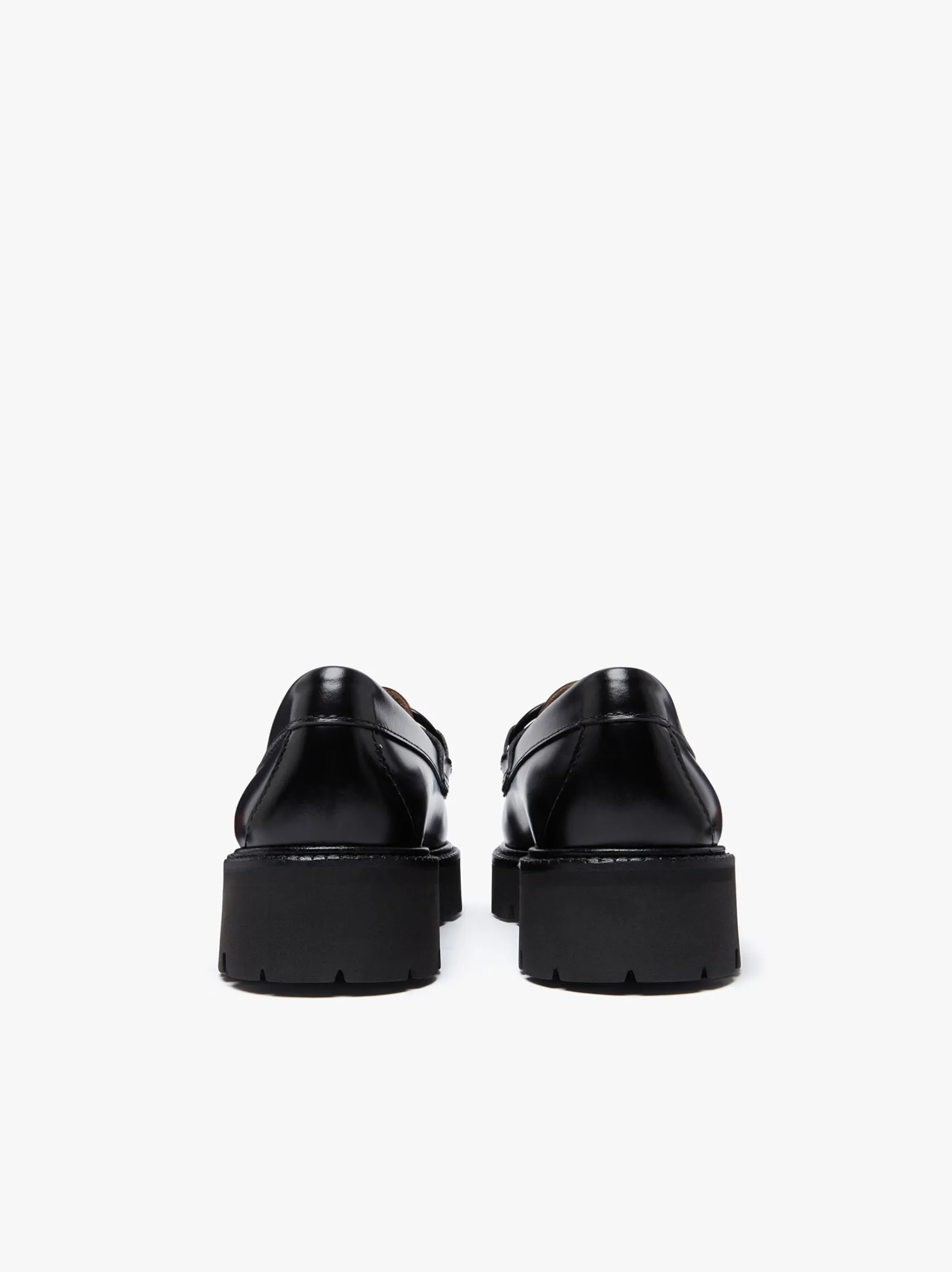 Women G.H.BASS Weejuns Super Lug Lianna Super Bit Loafers Black Leather