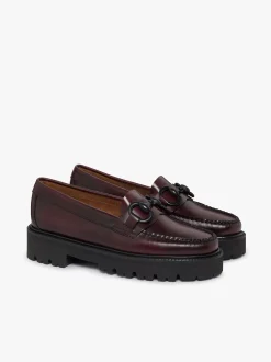 Women G.H.BASS Weejuns Super Lug Lianna Super Bit Loafers Leather