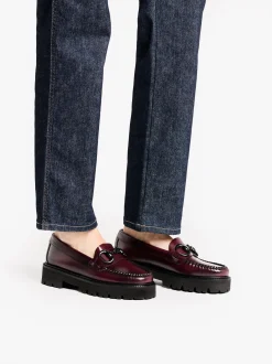 Women G.H.BASS Weejuns Super Lug Lianna Super Bit Loafers Leather