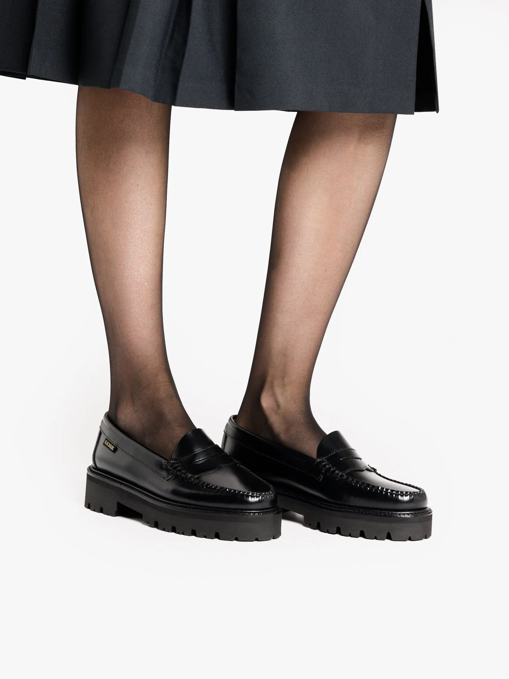 Women G.H.BASS Weejuns Super Lug Penny Loafers Leather