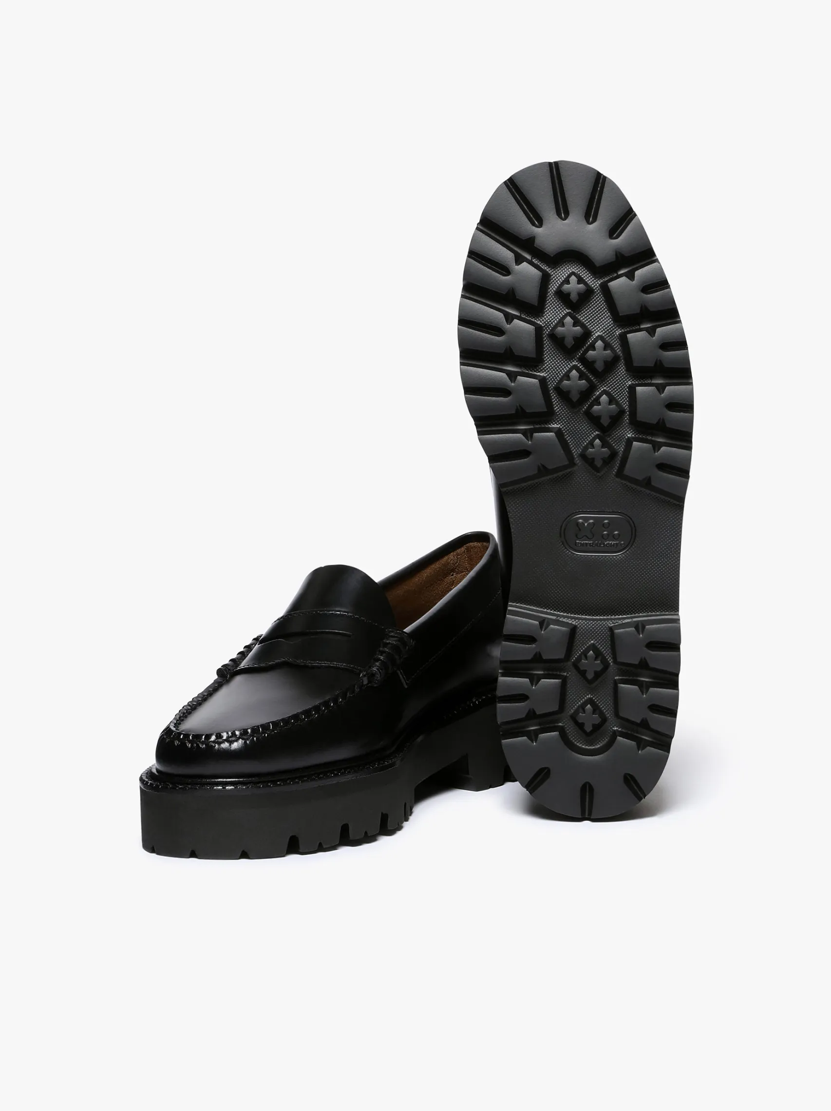 Women G.H.BASS Weejuns Super Lug Penny Loafers Leather