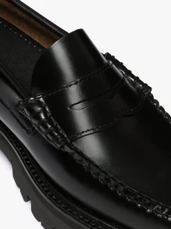 Women G.H.BASS Weejuns Super Lug Penny Loafers Leather