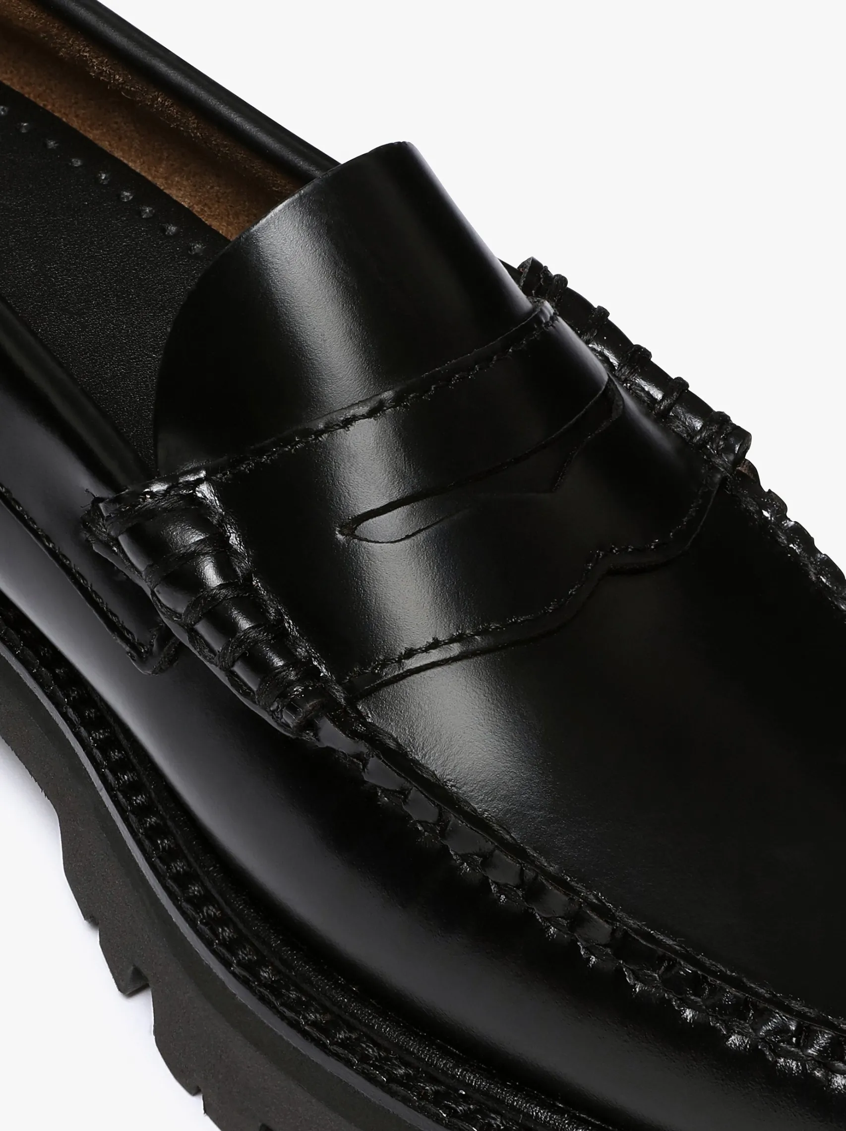 Women G.H.BASS Weejuns Super Lug Penny Loafers Leather