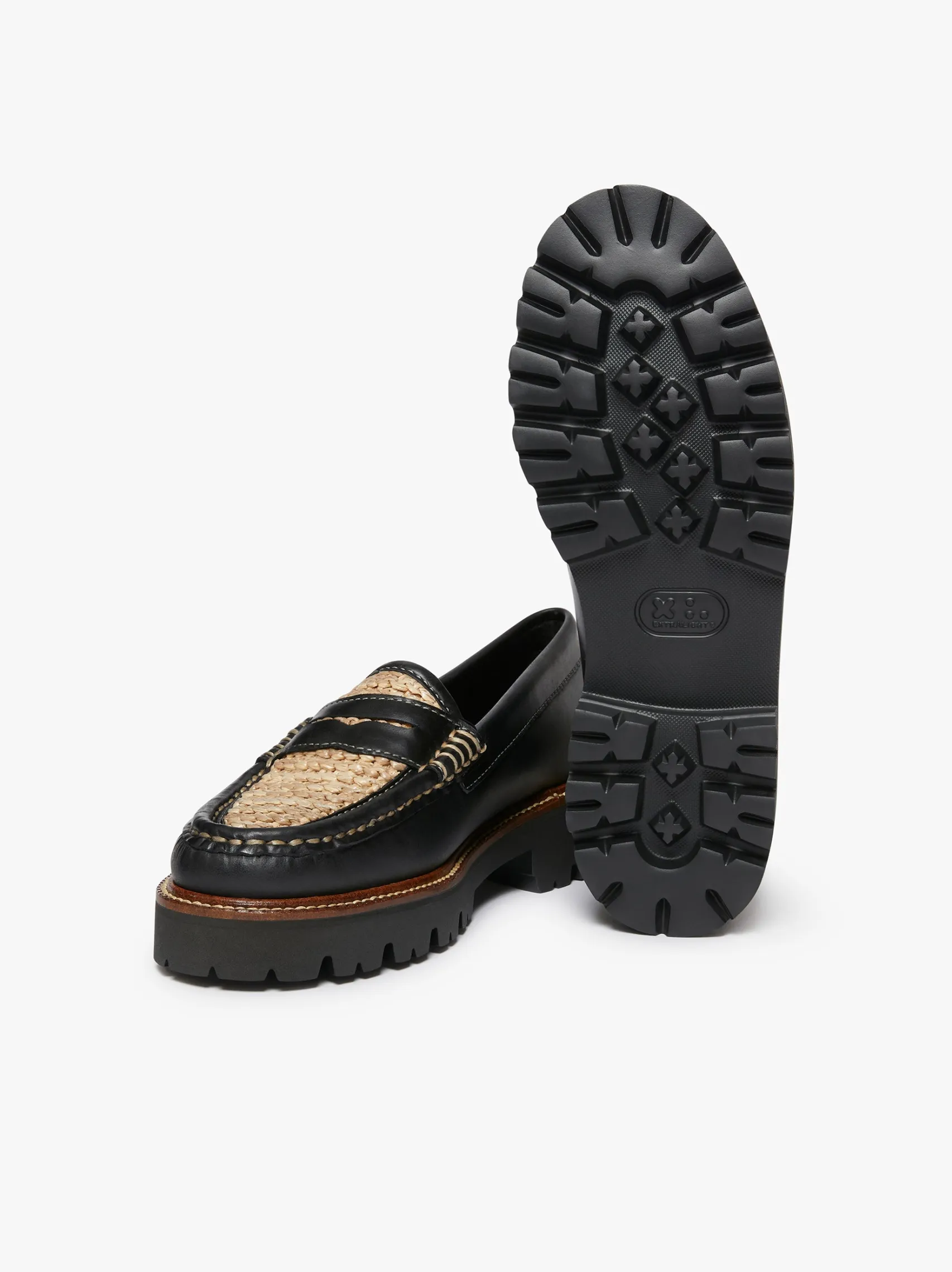 Women G.H.BASS Weejuns Super Lug Whitney Penny Loafers Leather
