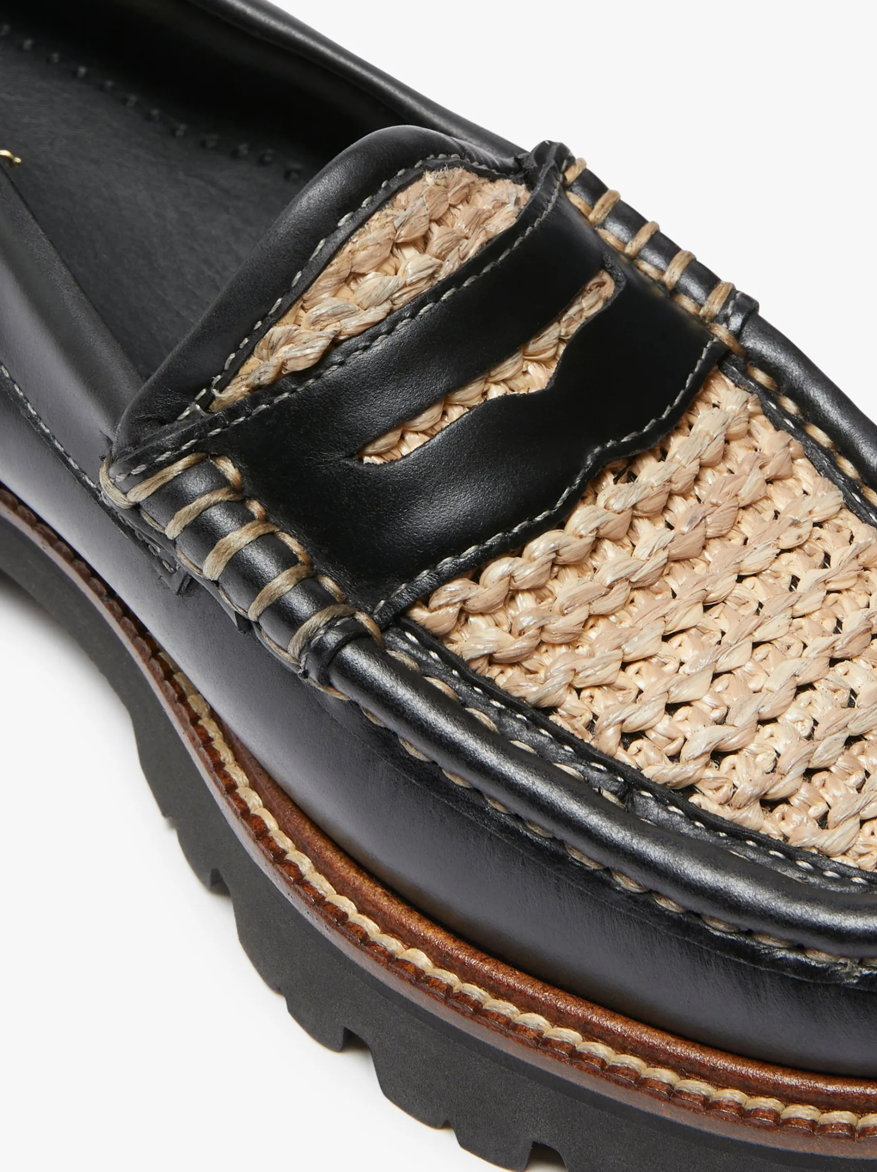 Women G.H.BASS Weejuns Super Lug Whitney Penny Loafers Leather
