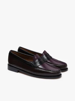 Women G.H.BASS Weejuns Tricolour Penny Loafers Dark Brown, Black & Plum Leather