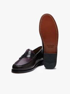 Women G.H.BASS Weejuns Tricolour Penny Loafers Dark Brown, Black & Plum Leather