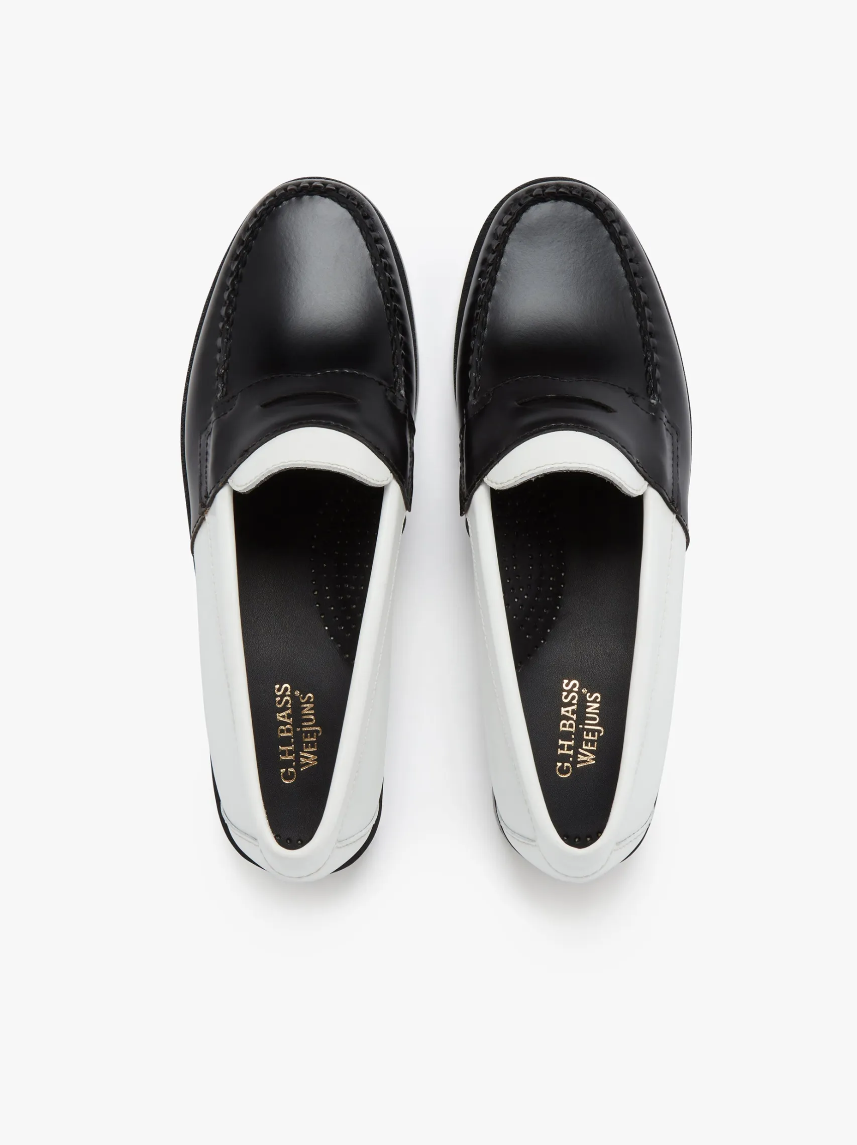 Women G.H.BASS Weejuns Two Tone Penny Loafers Leather