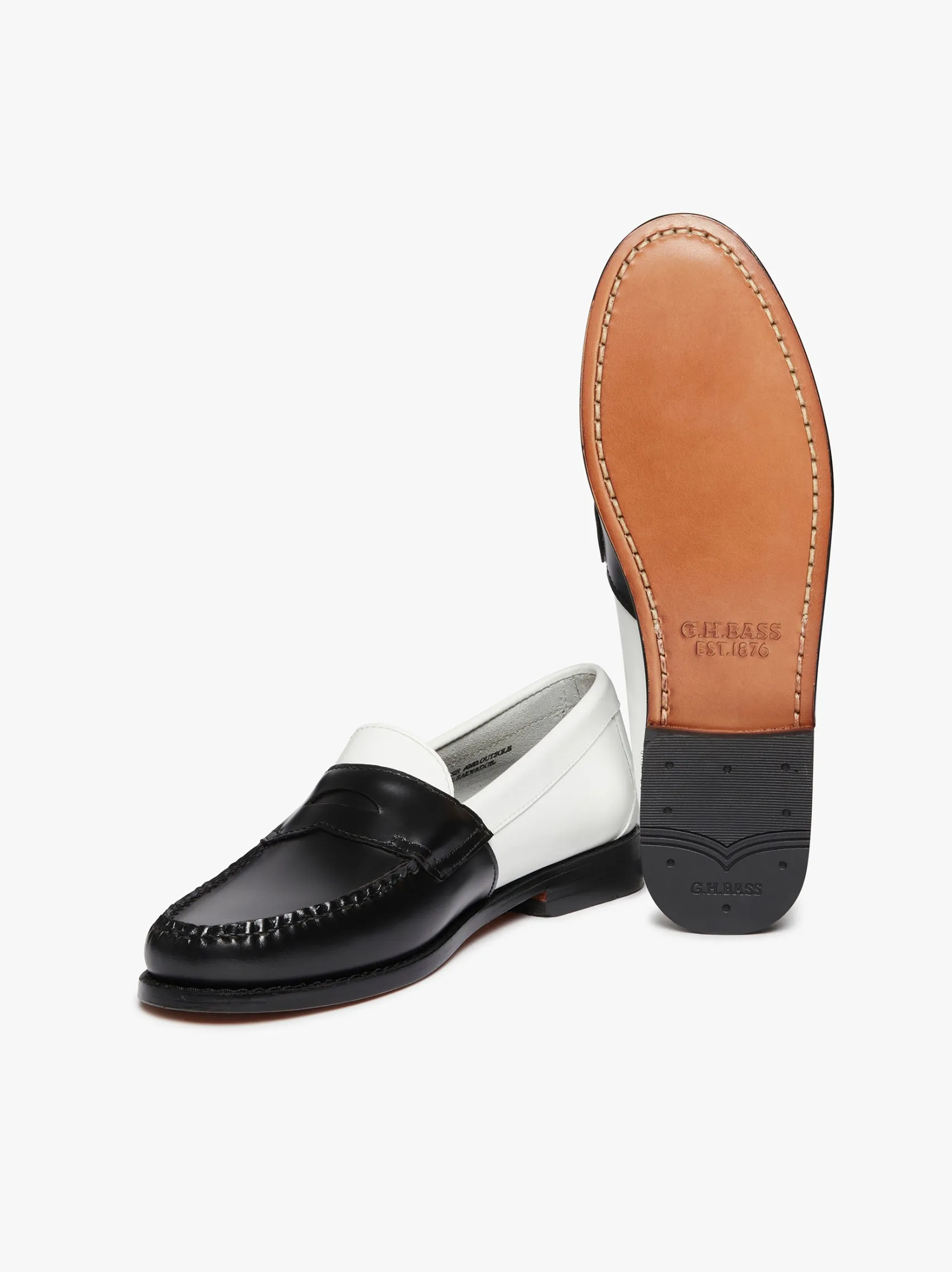 Women G.H.BASS Weejuns Two Tone Penny Loafers Leather
