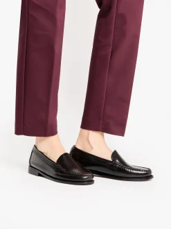 Women G.H.BASS Weejuns Venetian Brogue Loafers leather