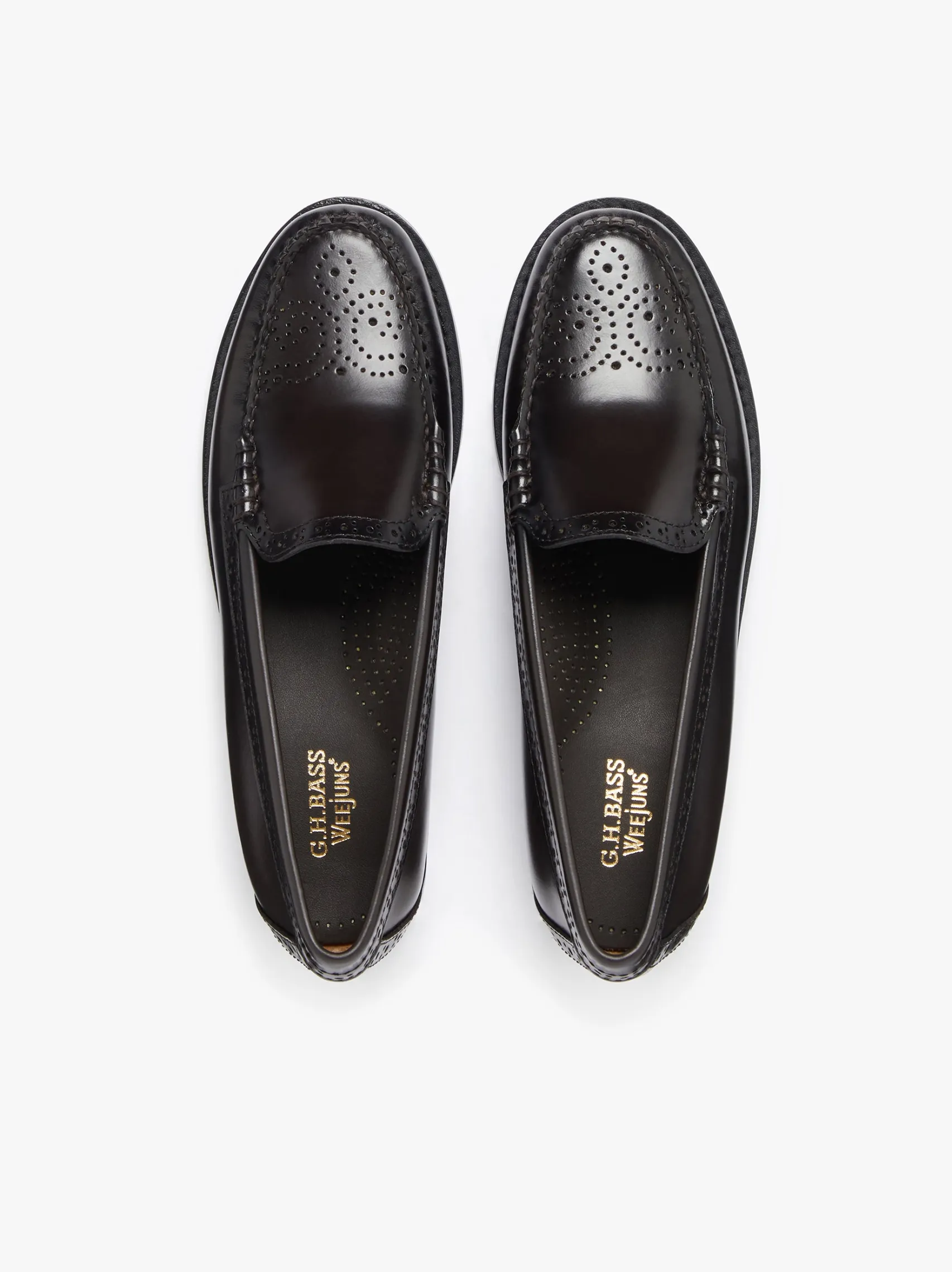 Women G.H.BASS Weejuns Venetian Brogue Loafers leather