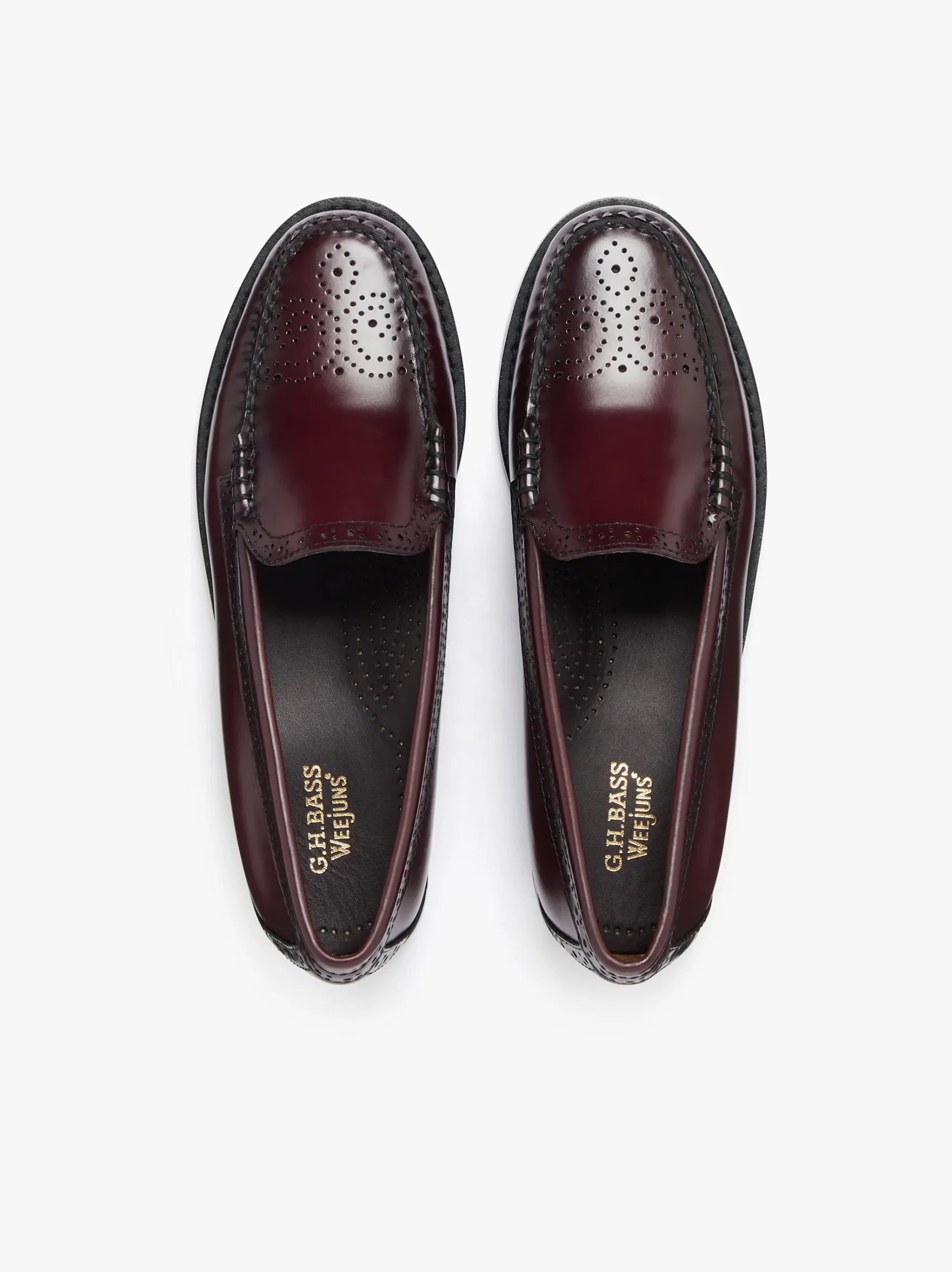 Women G.H.BASS Weejuns Venetian Brogue Loafers Leather