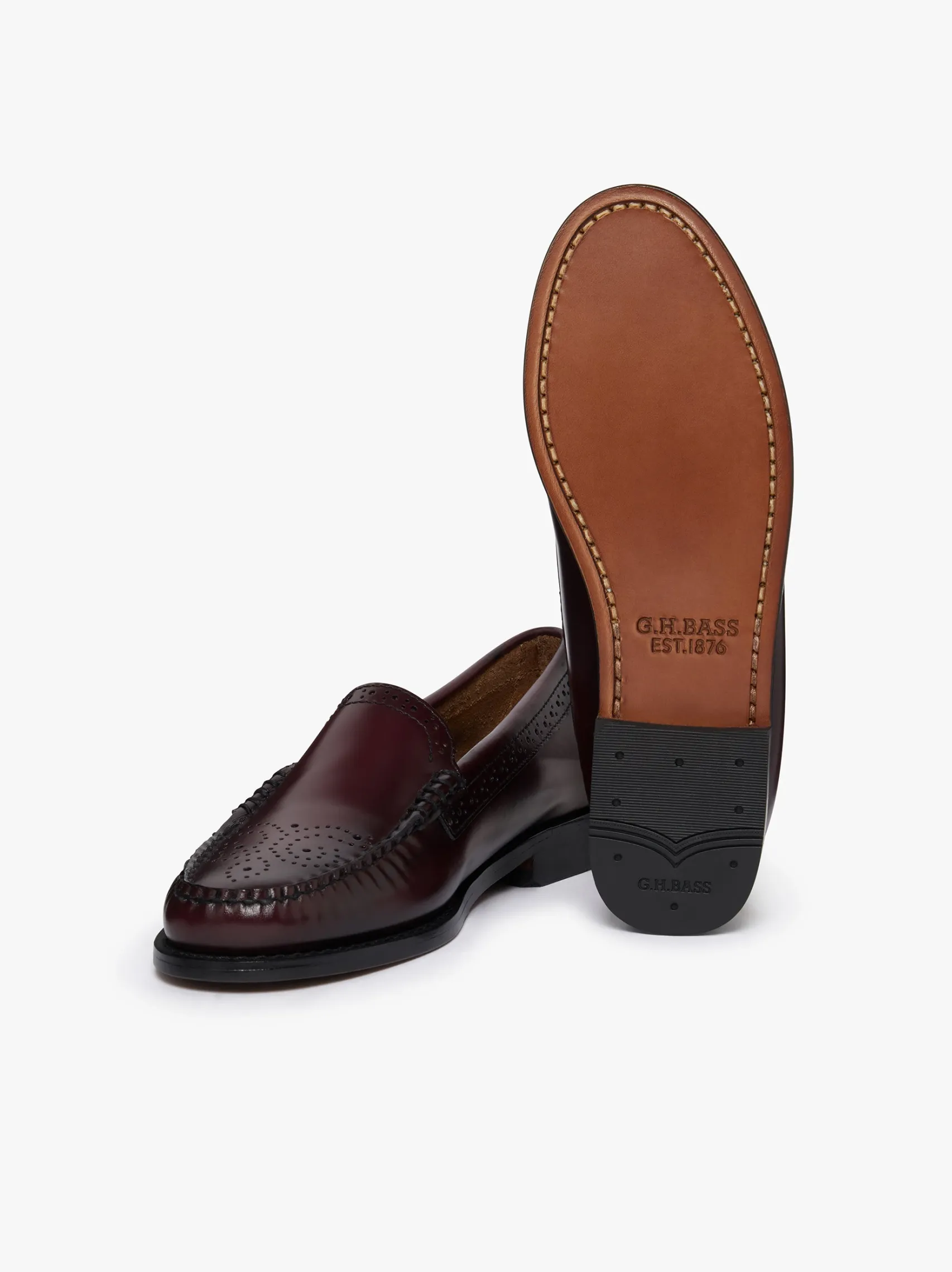 Women G.H.BASS Weejuns Venetian Brogue Loafers Leather