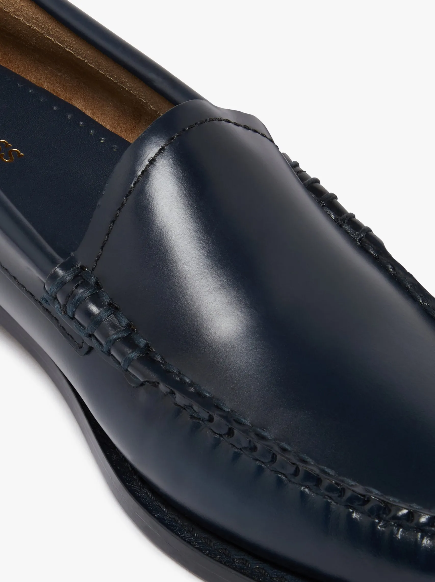 Women G.H.BASS Weejuns Venetian Loafers Navy Leather